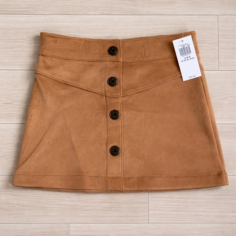 Old Navy Baby Toddler Girl Brown/ Tan Button-Up Skirt - 18-24mo - NWT - Picture 1 of 5
